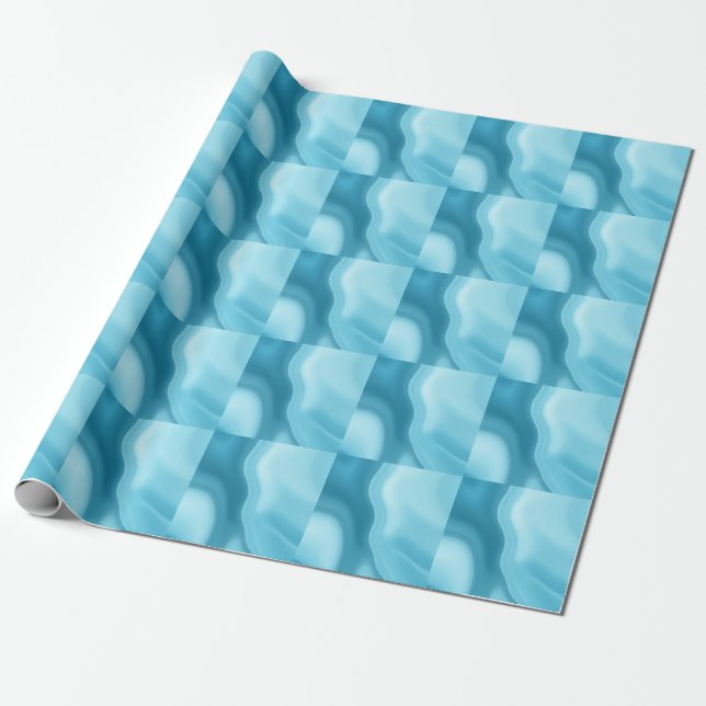 Papel De Regalo Patina Blue Soft Glow Gradient Abstract (Desenrollado)