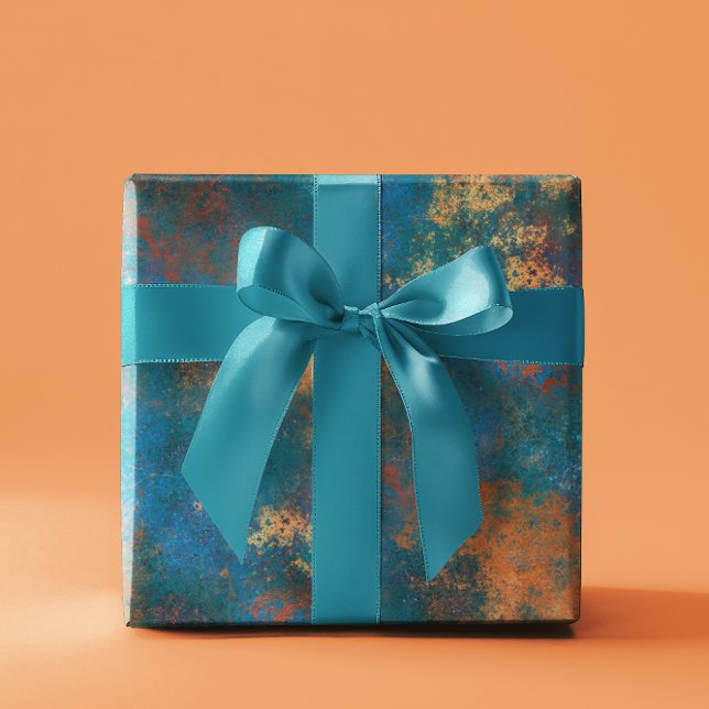 Papel De Regalo Patina Copper Distressed Turquoise  (Subido por el creador)