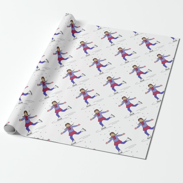 Papel De Regalo patinador artístico Chica de patinaje sobre hielo (Desenrollado)