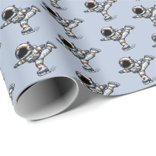 Papel De Regalo Patinaje Artístico de Astronauta