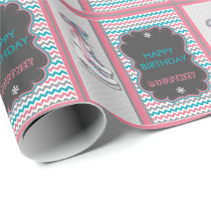 Papel De Regalo Patinaje helado feliz cumpleaños personalizado
