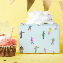 Papel De Regalo Patinaje sobre hielo En navidades de esquí sobre h