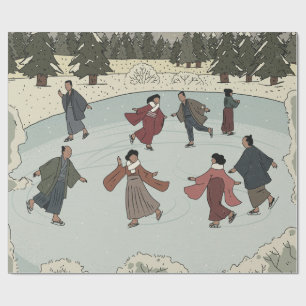 Papel De Regalo Patinaje sobre hielo estacional