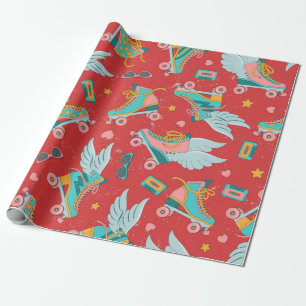 Papel De Regalo Patines con colores brillantes con y sin w