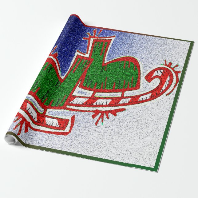 Papel De Regalo Patines de hielo navidades - (Desenrollado)