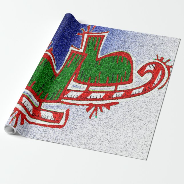 Papel De Regalo Patines de hielo navidades - (Desenrollado)