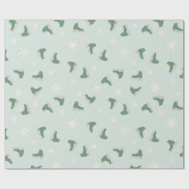 Papel De Regalo patines de hielo verdes menta