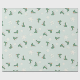 Papel De Regalo patines de hielo verdes menta
