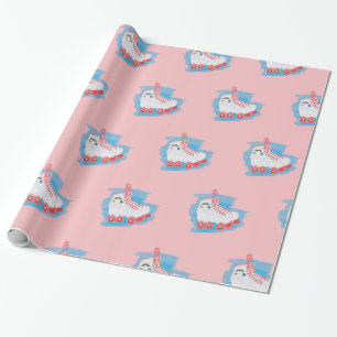 Papel De Regalo Patines de rodillos con salpicadura de acuarela