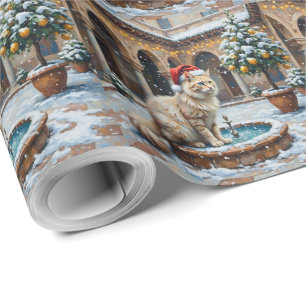 Papel De Regalo Patio Otomano de Navidad con Angora Turca