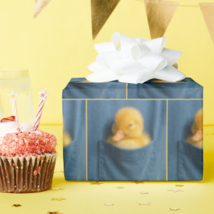 Papel De Regalo Patito Amarillo en el Bolsillo de una Camiseta