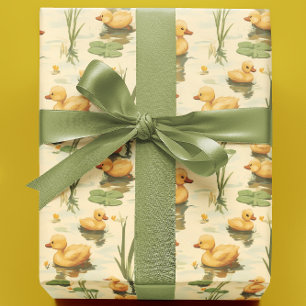 Papel De Regalo Patitos Lindos en un Estanque