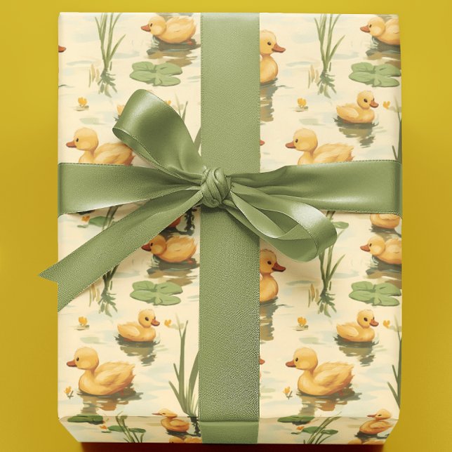 Papel De Regalo Patitos Lindos en un Estanque (Subido por el creador)