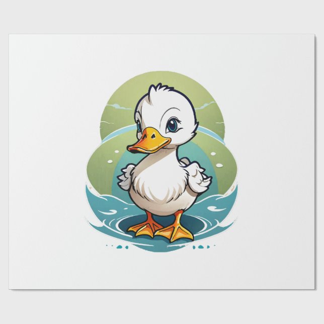 Papel De Regalo pato-blanco (Superficie plana)