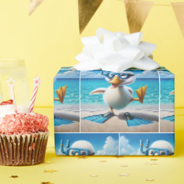 Papel De Regalo Pato De Buceo Snorkel Y Gogggles