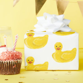Papel De Regalo Pato de goma amarillo