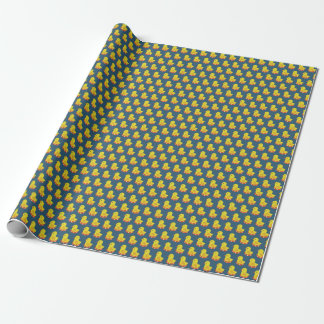 Papel De Regalo Pato de goma amarillo, lindo, sin costuras.