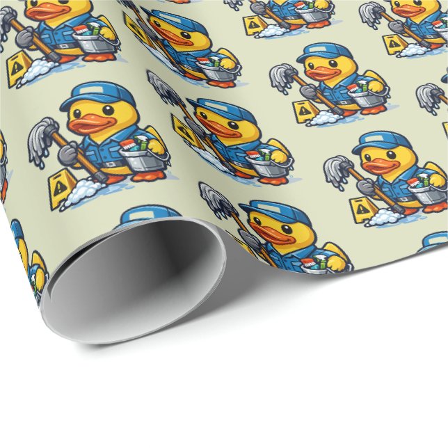 Papel De Regalo Pato de goma conserje (Esquina del rollo)