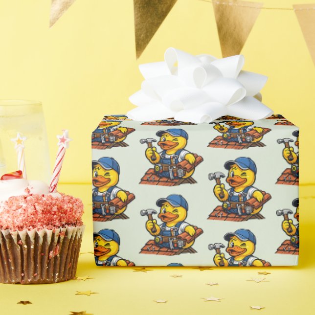 Papel De Regalo Pato de Goma Techador (Fiesta de cumpleaños )