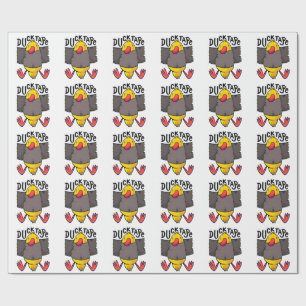 Papel De Regalo Pato divertido kawaii envuelto en cinta adhesiva