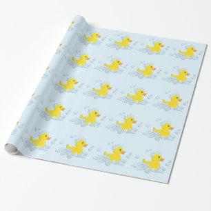 Papel De Regalo Pato en Baby Shower de las burbujas azules