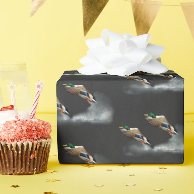 Papel De Regalo Pato Mallard volando sobre el agua (Fiesta de cumpleaños )