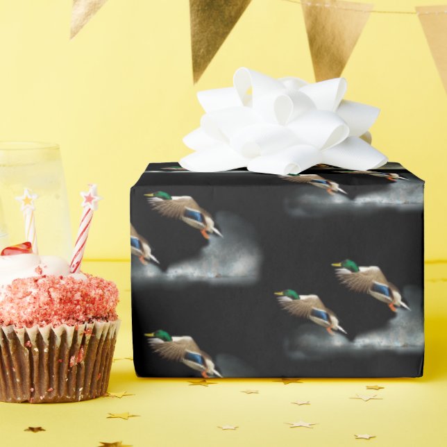 Papel De Regalo Pato Mallard volando sobre el agua (Fiesta de cumpleaños )
