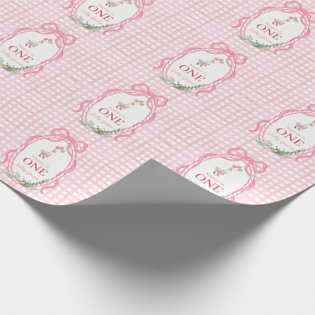 Papel De Regalo Pato Tonto Cumpleaños Uno Rosa  (Esquina)