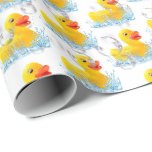 Papel De Regalo Patos Amarillos De Caucho Con Burbujas