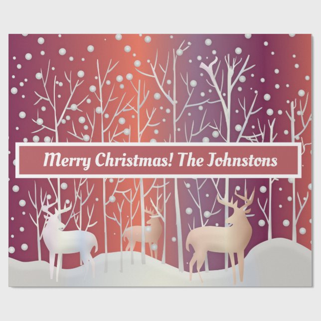 Papel De Regalo Patos, árboles y nieve abstractos (Superficie plana)