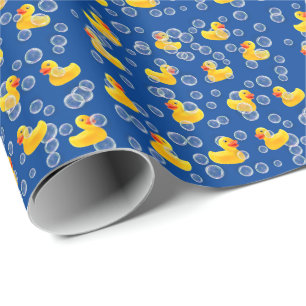 Papel De Regalo Patos de goma amarillos en burbujas