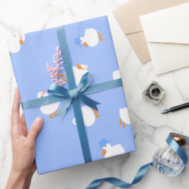 Papel de regalo patos ilustrados a mano para niños