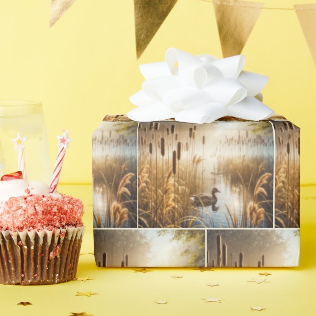 Papel De Regalo Patos y colas en la niebla matutina (Fiesta de cumpleaños )