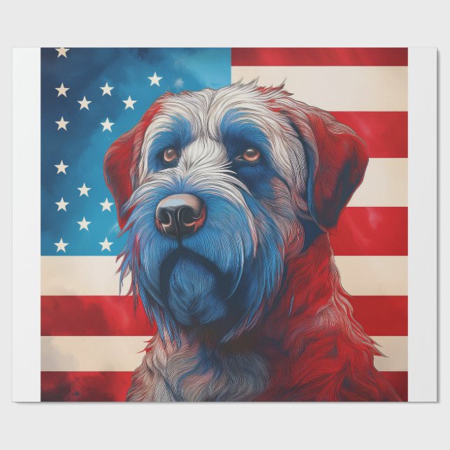 Papel De Regalo Patriotic Cairn Terrier American Flag (Superficie plana)