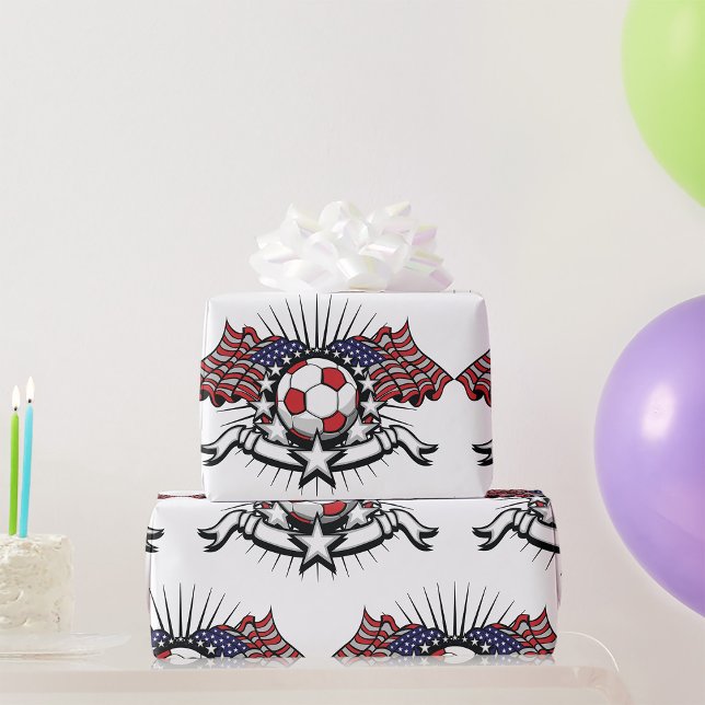 Papel De Regalo Patriótico American Soccer Design Bandera de Estad (Subido por el creador)