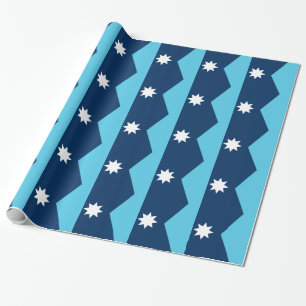 Papel de regalo patriótico con la bandera de Minne