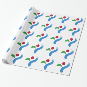 Papel de regalo patriótico con la bandera de Seúl