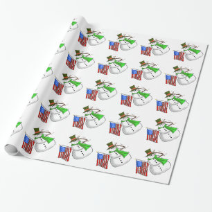 Papel de regalo patriótico del navidad del muñec