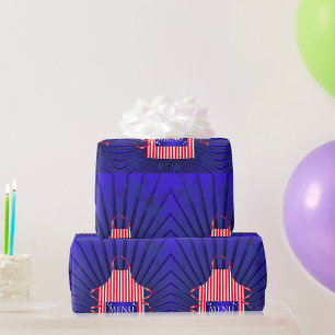 Papel De Regalo Patriótico USA Chef Red White Blue BBQ Cocinar