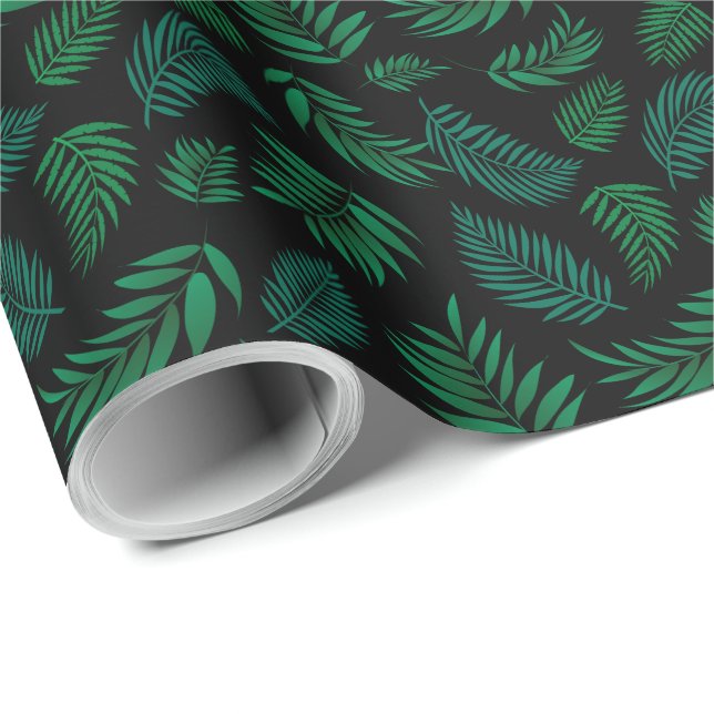 Papel De Regalo Patrón 2 de hojas tropicales (Esquina del rollo)