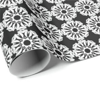 Papel De Regalo Patrón 5 de líneas de Mandala en blanco y negro