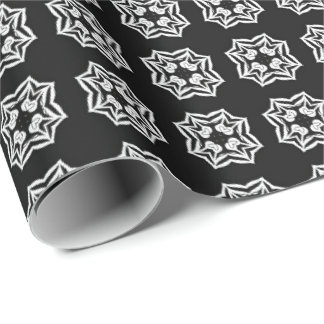 Papel De Regalo Patrón 8 de líneas de Mandala en blanco y negro