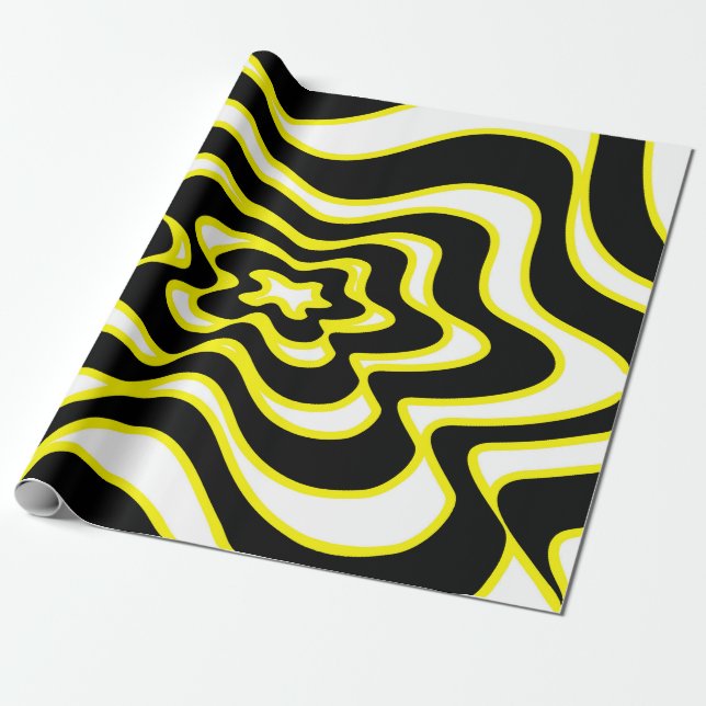 Papel De Regalo Patrón abstracto - amarillo (Desenrollado)