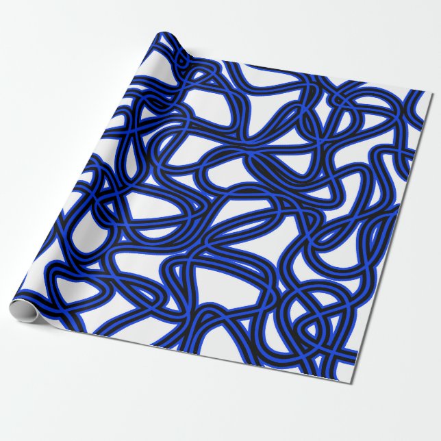 Papel De Regalo Patrón abstracto - azul (Desenrollado)