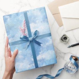 Papel De Regalo Patrón abstracto blanco de niebla acuarela cielo a