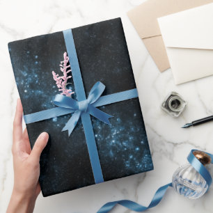 Papel De Regalo Patrón abstracto cósmico de polvo de estrella azul