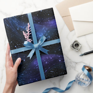 Papel De Regalo Patrón abstracto cósmico de polvo de estrella azul