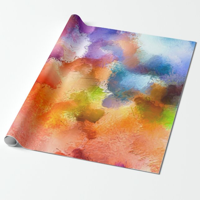 Papel De Regalo Patrón abstracto de arte digital. Dibujo manual mo (Desenrollado)