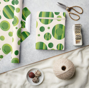 Papel De Regalo : Patrón abstracto de círculos verdes con líneas