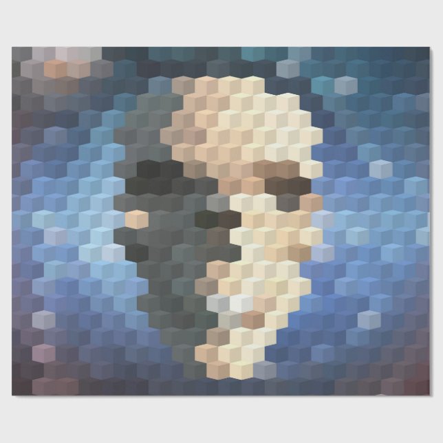 Papel De Regalo Patrón abstracto de cráneo (Superficie plana)